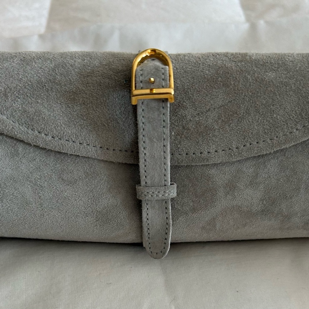 Gray Suede Jewelry Roll - Like New